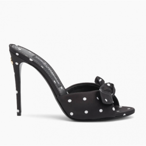 Dolce&Gabbana 90MM 蝴蝶结圆点高跟穆勒鞋