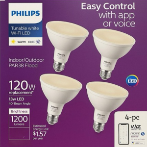 Philips 120-Watt LED 智能灯泡 4个 @ Woot