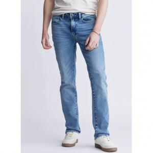 Buffalo David Bitton Straight Six Men's Five-Pocket Freedom Flex Jeans, Sanded Wash - BM22998