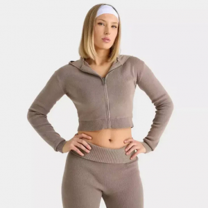 Dailyszn Knit 女士短款连帽卫衣