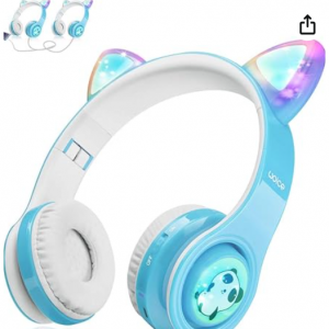 Amazon - Woice 儿童猫耳朵蓝牙耳机 ，现价$11.99