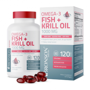 Omega-3 鱼油 + 磷虾油胶囊 1000 MG 120 粒