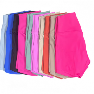 Women's Sports Yoga Shorts with High Waist, Hip Lift, Fitness, Running, Cycling, 3-point Shorts, Q