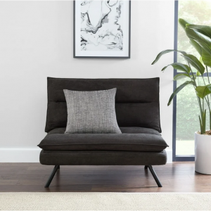 Mainstays Pillow Top Convertible Chair with 37.59in. x 29.33in. x 31.49in, Charcoal for Adult 