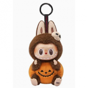 Pop Mart The Monsters Labubu Happy Halloween Party Series Sitting Pumpkin Pendant PPMT-2409-0009