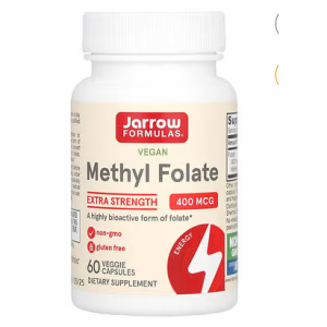 Jarrow Formulas, Vegan Methyl Folate, Extra Strength, 400 mcg, 60 Veggie Capsules