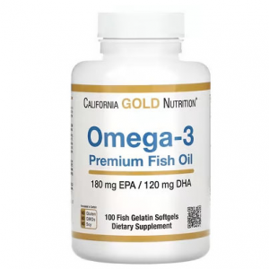 California Gold Nutrition, Omega-3 优质鱼油，100 粒鱼明胶软胶囊（每粒 1100 毫克）