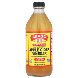 Bragg, 有机苹果醋（含醋母），未加工 - 未过滤，16 液量盎司（473 毫升）