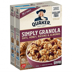 Quaker 蜂蜜燕麥片 24.1oz 2盒 @ Amazon