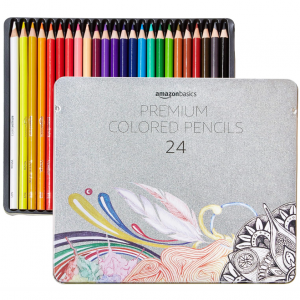Amazon Basics Colored Pencils for Coloring and Drawing, 24 Count (Pack of 1), Multicolor @ Amazon