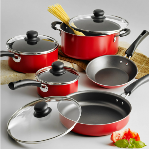 Tramontina 9-Piece Non-Stick Cookware Set, Red @ Walmart