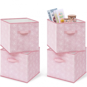 MYTHAUS Collapsible Storage Cube Bins - Fabric Cubby Organizer,13 Inch, 4 Pack @ Amazon