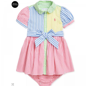 Polo Ralph Lauren Baby Girls Striped Color-Blocked Dress