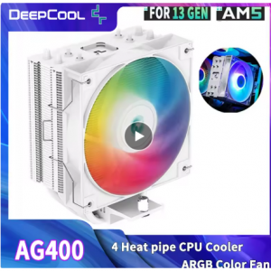 DEEPCOOL AG400 4 ヒートパイプ CPU 空冷クーラー ARGB PWM TDP 220 ワット CPU ラジエーター LGA1700 1200 115X 1151 1155 AMD