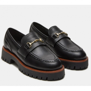 Steve Madden Lawsen 黑色真皮樂福鞋僅需$49.99