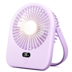 Nezylaf 便携式台扇 带LED灯 @ Amazon