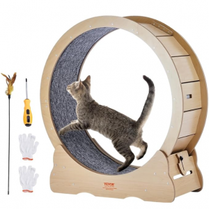VEVOR Cat Exercise Wheel, Large Cat Treadmill Wheel for Indoor Cats, 35.8 inch Cat Running Wheel 