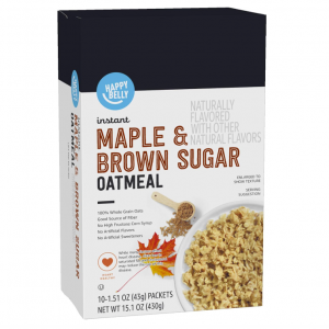 Happy Belly Instant Oatmeal, Maple & Brown Sugar, 1.51 ounce (Pack of 10) @ Amazon 