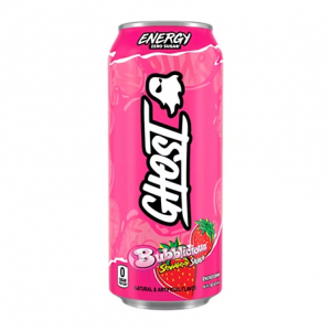 GHOST Energy Drink - Zero Sugar - Bubblicious Strawberry Splash (12 Drinks, 16 Fl Oz. Each)