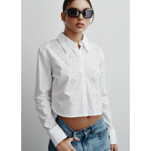 圆顶铆钉府绸上衣