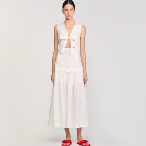 蝴蝶结超长连衣裙