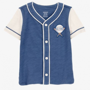 婴儿全明星棒球纽扣式复古T 恤