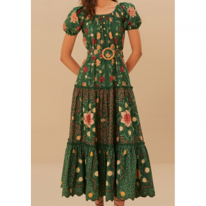 Farm Rio Pineapple Garden Cotton Maxi Dress