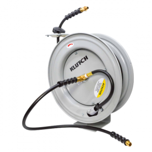 Klutch 自动回卷空气软管卷盘,带 3/8 英寸 x 50 英尺橡胶软管,300 PSI