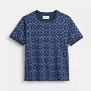 Coach Signature Ringer T Shirt In Organic Cotton