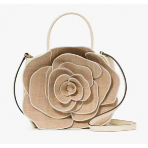 Flora Rose Straw Crossbody