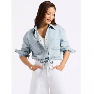 Buffalo David Bitton Serena 女士长袖短款牛仔衬衫