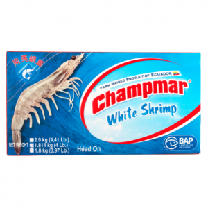 Champmar 南美有头白虾 40-50只/1KG 冷冻 4 磅