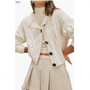 Free People Bonfire Cable Knit Cardigan