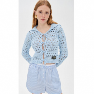 GANNI Cotton Mix Tie String 开衫