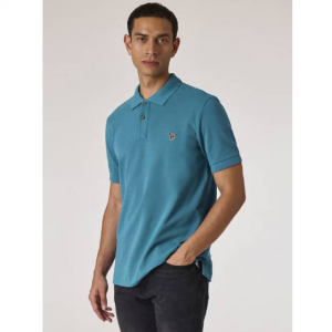 Paul Smith Teal Blue Organic Cotton Zebra 男士polo衫