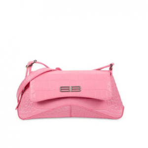 Balenciaga Croc-Embossed Leather Shoulder Bag