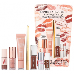 Sephora Favorites上新！It's Giving Nude唇部唇膏唇釉套装相当于3.7折 含MAKE UP FOR EVER, YSL, Laneige等