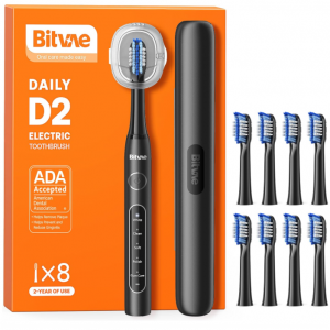 Bitvae 电动牙刷 附8个替换牙刷头 @ Amazon