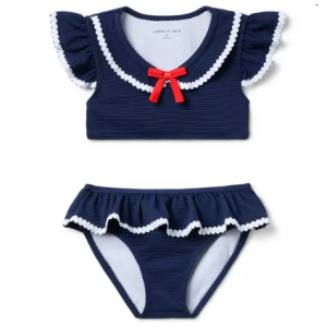 Recycled Textured Ruffle 2-Piece Swimsuit