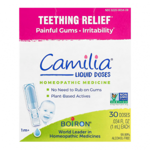 Boiron, Camilia，出牙缓解，1 个月以上，30 剂预测量液体剂量，每剂 0.034 液量盎司（1 毫升）