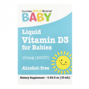 California Gold Nutrition, 婴儿维生素 D3 滴剂，10 微克（400 国际单位），0.34 液量盎司（10 毫升）