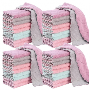 Borsicge 珊瑚绒多用厨房毛巾32条 @ Amazon