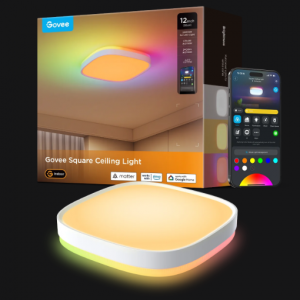 Govee 12 英寸 RGBWW + RGBIC 智能方形吸顶灯
