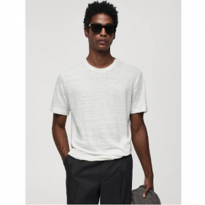 Mango 亚麻混纺T恤