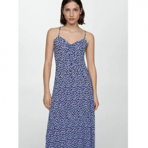 Mango 长款印花连衣裙