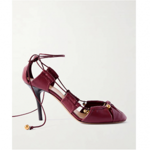 CHLOÉ Luna cutout embellished pleated 高跟鞋