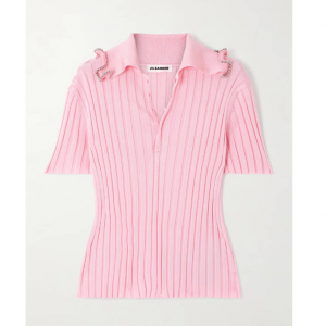 JIL SANDER Bead-embellished 针织polo衫
