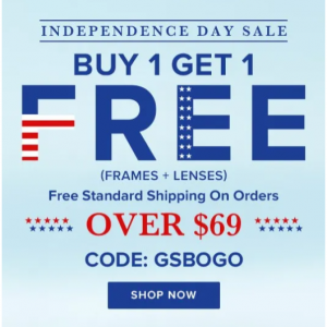 Independence Day Sale! Buy One Get One Free (Frames + Lenses) @ Glasses Shop