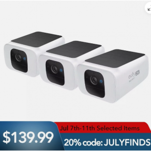 eufy 2K 户外太阳能监控摄像机 (SoloCam S230) 含夜视