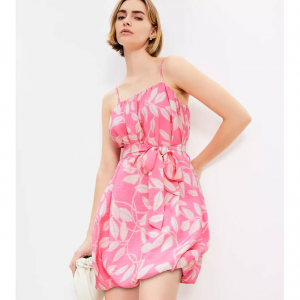 LOFT Leafed Pleated 迷你口袋连衣裙